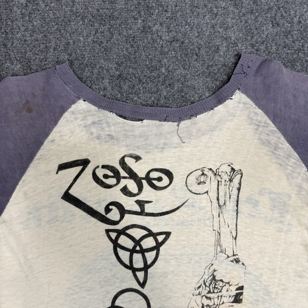 Vintage 1970s Led Zeppelin WORLD TOUR Rare Rock tshirt True Vintage USA Made S - Picture 12 of 15